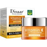 كريم تفتيح بحمض الهيالورونيك وفيتامين سي للعناية بالوجه من ديزار بيوتي، 50 مل Disaar Beauty Hyaluronic Acid Vitamin C Brightening Face Cream 50ml