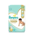 بامبرز برميوم 3 62قطعة PAMPERS PREMIUM CARE (3) 62P (6-10 KG)